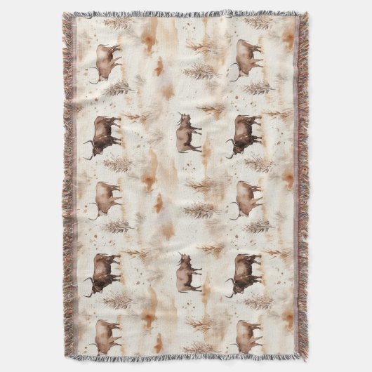 Western Southwest Animal Highland Cow Deken (Voorkant Verticaal)