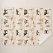 Western Southwest Animal Highland Cow Sherpa Deken (Voorkant (horizontaal))