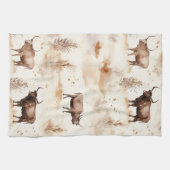 Western Southwest Animal Highland Cow Theedoek (Horizontaal)