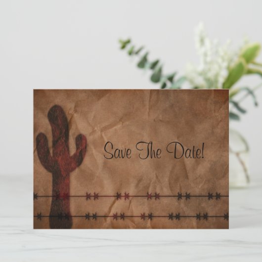 Western sparen de Datum Save The Date (Staand voorkant)