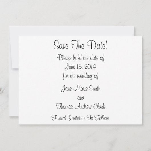 Western sparen de Datum Save The Date (Achterkant)