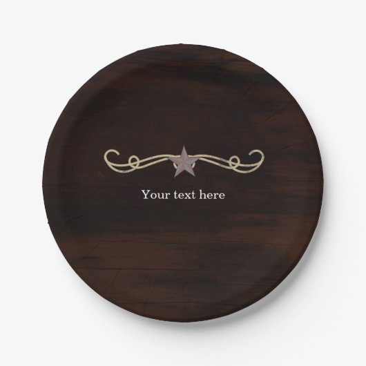 Western Star Country Rustic Verjaardag Bordjes (Voorkant)