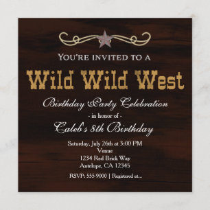 Western Star Country WILD WEST VERJAARDAGSUITNODIG Kaart