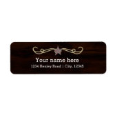 Western Star Country Wooden Address Sticker Label (Voorkant)