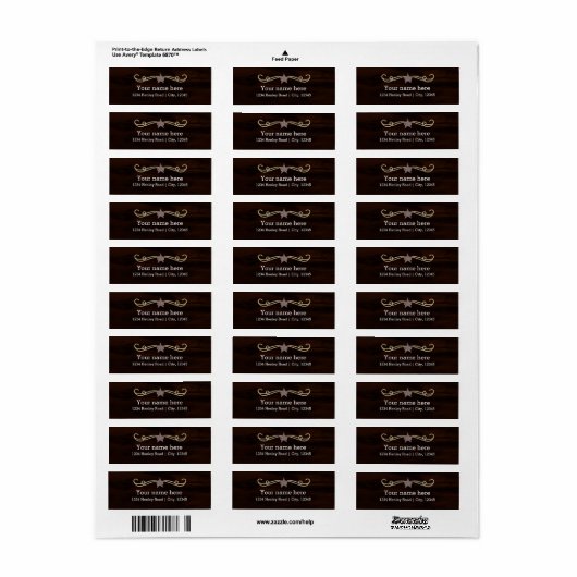 Western Star Country Wooden Address Sticker Label (Full Sheet)