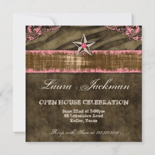 Western Star-foto kaart Koraal Grad Zebra Suède 2 (Voorkant)