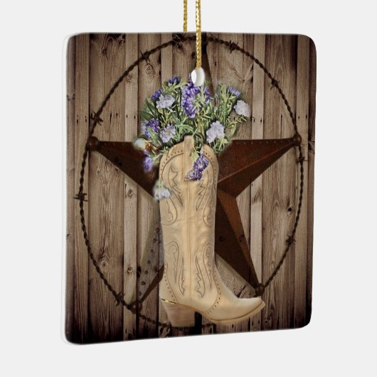 western sterrencowgirl voor woeste bosbloem keramisch ornament (Rechts)