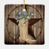 western sterrencowgirl voor woeste bosbloem keramisch ornament (Achterkant)