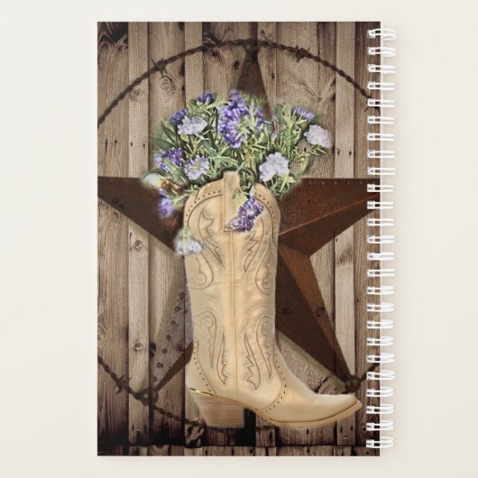 western sterrencowgirl voor woeste bosbloem planner (Achterkant)