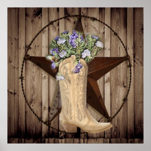 western sterrencowgirl voor woeste bosbloem poster