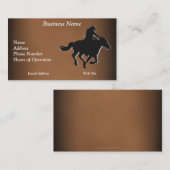 Western-stijl Galloping Horse and Cowboy Visitekaartje (Voorkant / Achterkant)