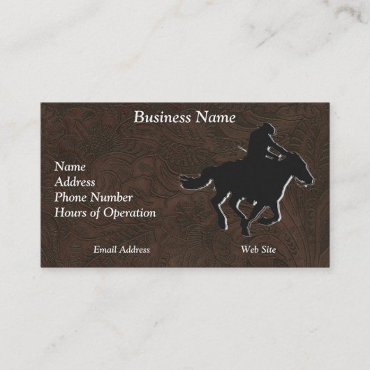 Western-stijl Galloping Horse and Cowboy Visitekaartje (Voorkant)
