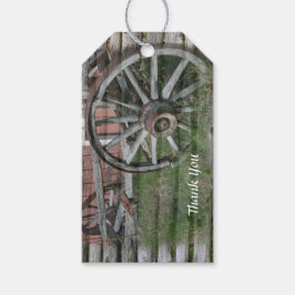 Western Stijlvol Label met wieltjes op wieltjes Cadeaulabel