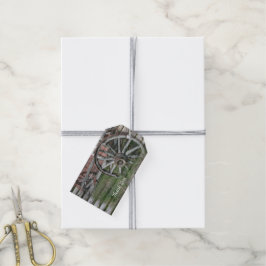 Western Stijlvol Label met wieltjes op wieltjes Cadeaulabel