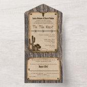 Western Stropdas de Knot All in One Wedding nodigt Uitnodiging (Binnen)