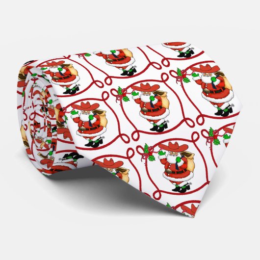Western Stropdas voor kerstmis met cowboy (Opgerold)