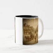 Western Style Parchment Mug Tweekleurige Koffiemok (Voorkant rechts)
