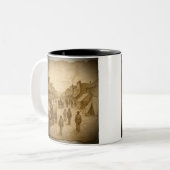 Western Style Parchment Mug Tweekleurige Koffiemok (Voorkant links)