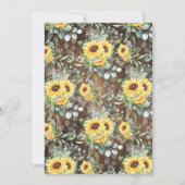 Western Sunflowers Before I do Couples Shower Kaart (Achterkant)