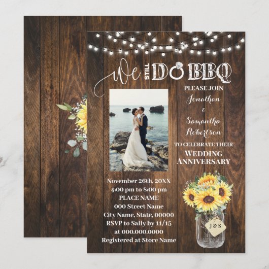 Western Sunflowers We still do Wedding Anniversary Kaart (Voorkant / Achterkant)