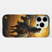 Western Sunset Cowgirl iPhone protection case (Achterkant (horizontaal))