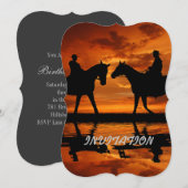 Western Sunset Horseback Riding cowboy silhouette Kaart (Voorkant / Achterkant)