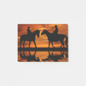 Western Sunset Horseback Riding cowboy silhouette Post-it® Notes (Voorkant)