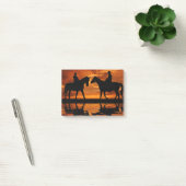Western Sunset Horseback Riding cowboy silhouette Post-it® Notes (Kantoor)