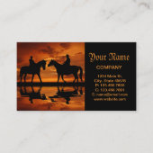 Western Sunset Horseback Riding cowboy silhouette Visitekaartje (Voorkant)