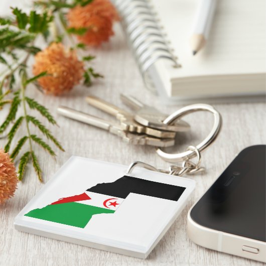 western symbool van de vlagstaat van sahara sleutelhanger (Voorkant Rechts)