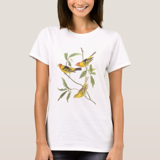 Western Tanager door Audubon T-shirt (Voorkant)