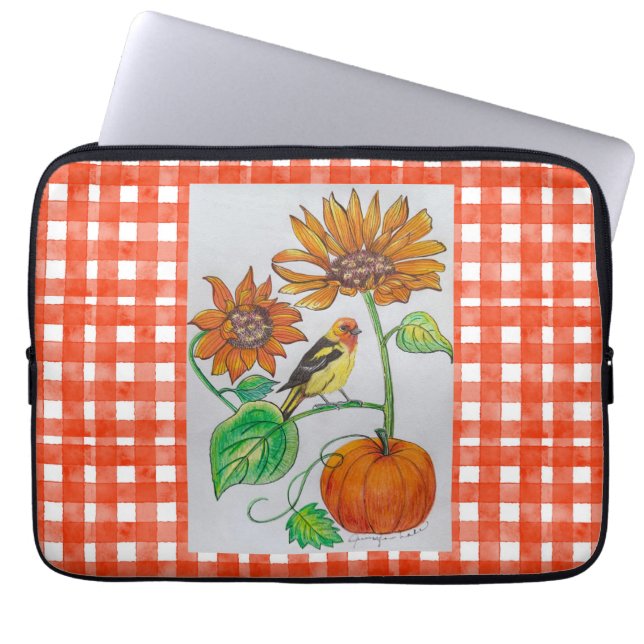 Western Tanager Laptop Hoesje Sleeve (Voorkant)