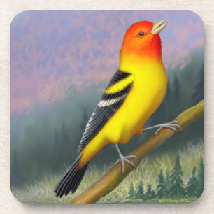 Western Tanager Wild Bird Cork Onderzetter