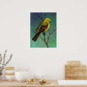 Western Tanager, Wildlife Art Poster (Keuken)