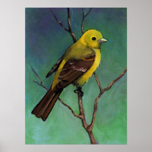 Western Tanager, Wildlife Art Poster (Voorkant)