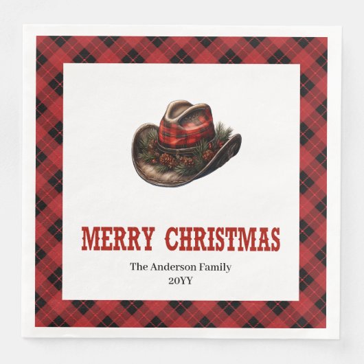 Western tartan napkins for holiday table setting servet (Voorkant)