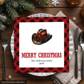 Western tartan napkins for holiday table setting servet