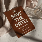 Western Terracotta Bull Skull Modern West Bruiloft Save The Date