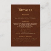 Western Terracotta Wedding Details Enclosure Card Informatiekaartje (Voorkant)