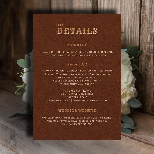 Western Terracotta Wedding Details Enclosure Card Informatiekaartje