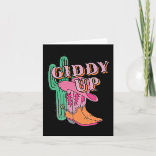 Western Texas Giddy Up Cowgirl Cowboy Boots Cactus Kaart