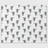 Western Texas Longhorn Bull CUSTOM COLOR Cadeaupapier (Vlak)