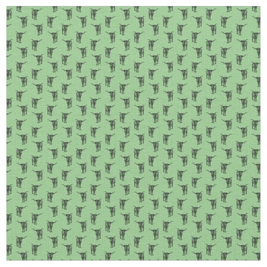 Western Texas Longhorn Bull Pattern CUSTOM COLOR Stof (Close Up)