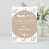 Western thema Baby shower bedankkaart (Staand voorkant)