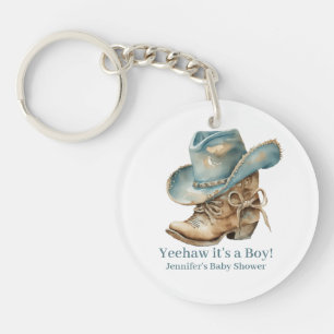 Western thema Baby shower Favor Sleutelhanger