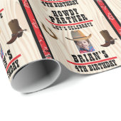 Western thema Birthday Wrapping Paper Cadeaupapier (Rol Hoek)