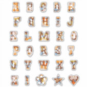 Western thema bloemmonogram | alfabetletters sticker (Voorkant)