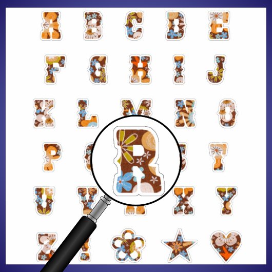 Western thema bloemmonogram | alfabetletters sticker