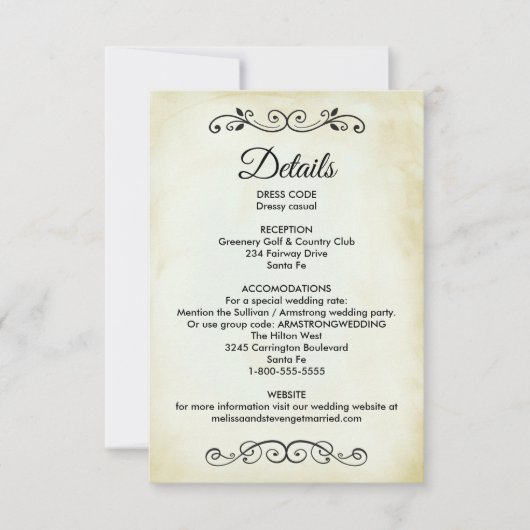 Western thema bruiloft details behuizing Kaart (Voorkant)