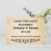 Western Thema Bruiloft Save the Date Kaart (Staand voorkant)